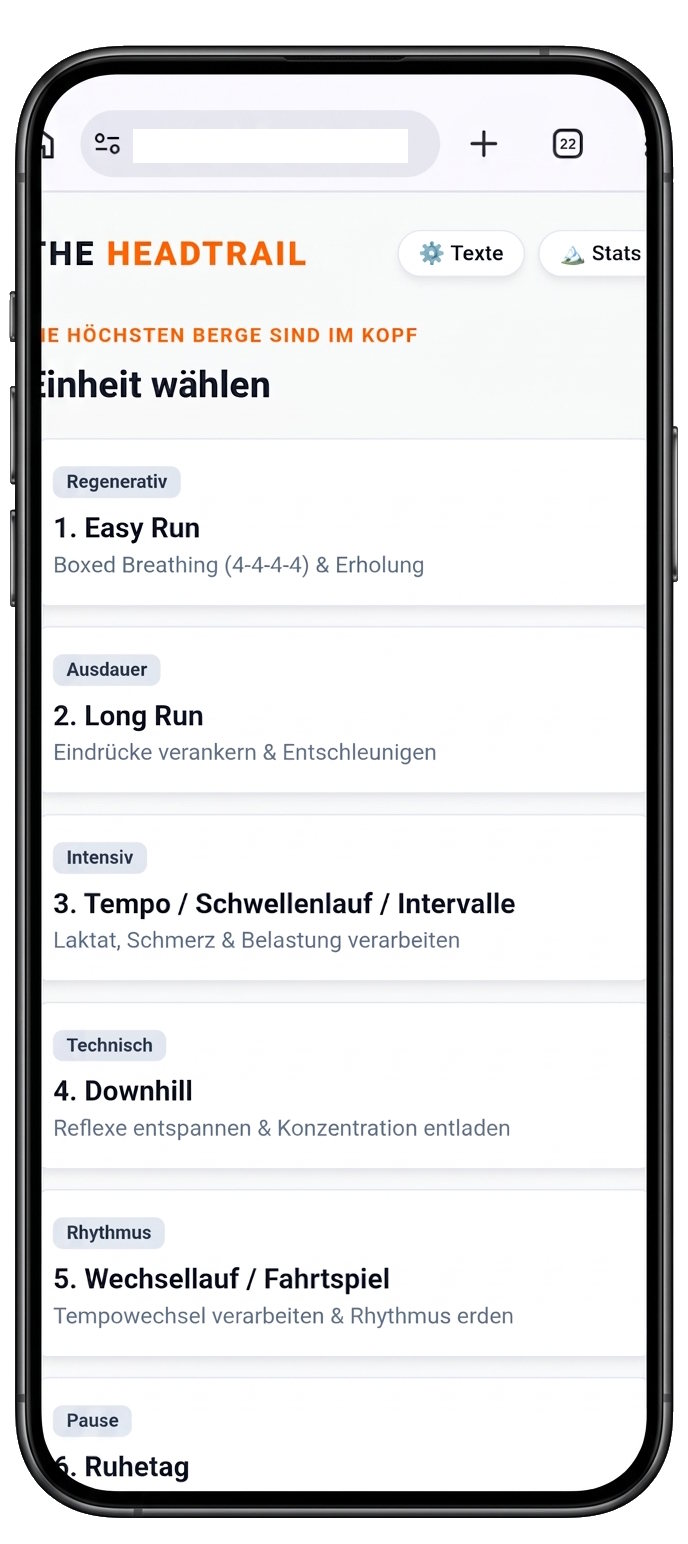 The Headtrail App Interface Preview